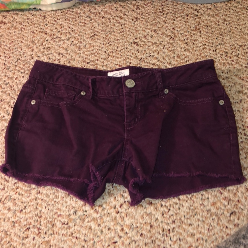 Purple jean shorts